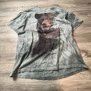 The Mountain Graphic T-Shirt Mens XL Gray Bear Andreas Lie Tie Dye Nature Tee